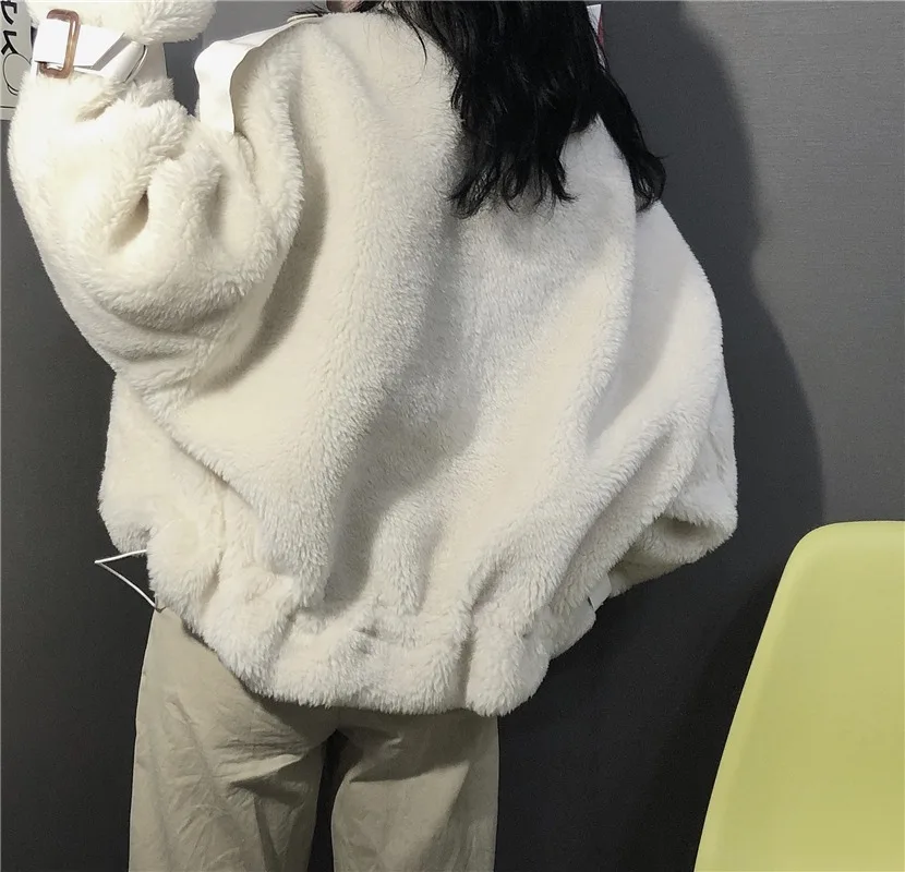 Gaganight Faux Fur Coat Women Warm Outwear Plush Winter Jacket Fashion Overall Jacket Female Long Sleeve Coats Fluffy Solid Chic