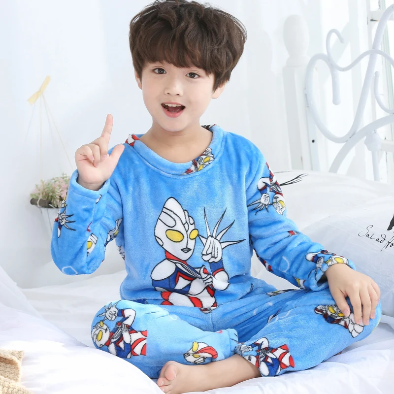 Лидер продаж От 3 до 12 лет Детская одежда Одежда для сна; одежда для дома детские пижамы Фланелевая Пижама Пижамы для мальчиков и девочек; детские пижамы из кораллового флиса - Цвет: style  1