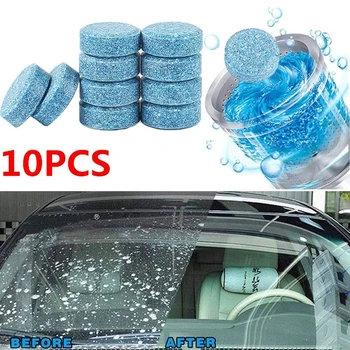 

10Pcs Condensed Effervescent Tablet Wiper Car Windshield Glass Washer Solid Cleaner Compact Window Cleaning Concentrated Tablets