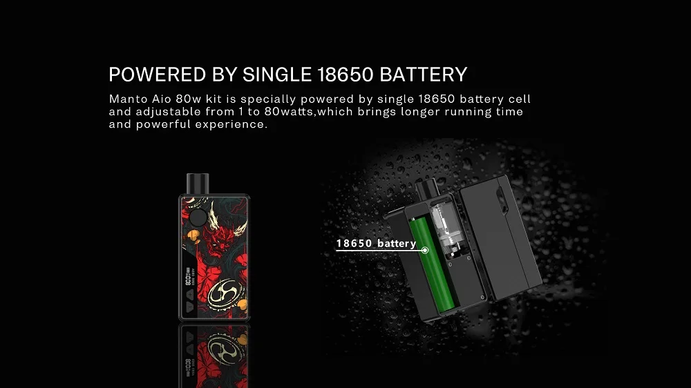 Ринко манто AIO 80 Вт Pod Vape комплект питание 3 мл Manto AIO картридж с коробкой мод от одной батареи 18650 комплект электронной сигареты