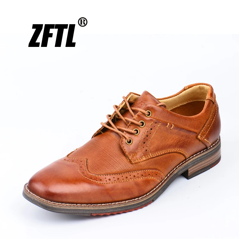 men's dress shoes men's Business Formal man Bullock Oxford shoes Genuine Leather British style Retro lace-up Spring/autumn mens brogue shoes