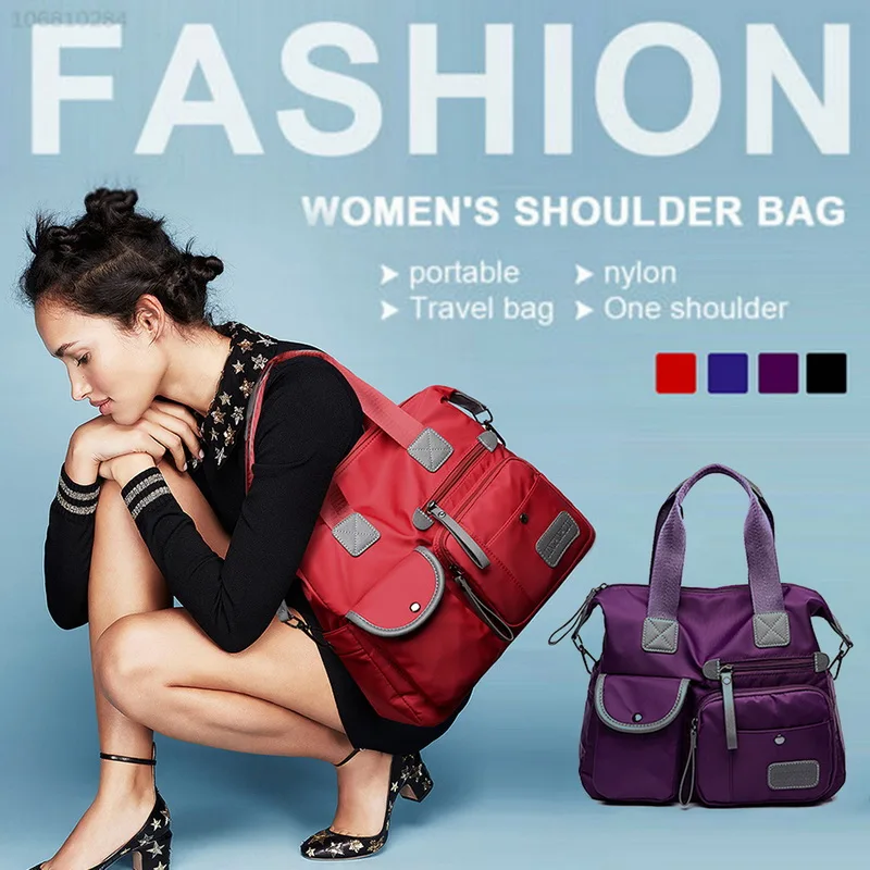 

SHUJIN Women's Multi-pockets Shoulder Bag New Fashion Portable Outdoor Travel Zipper Multi-functions Large Capacity Handbags