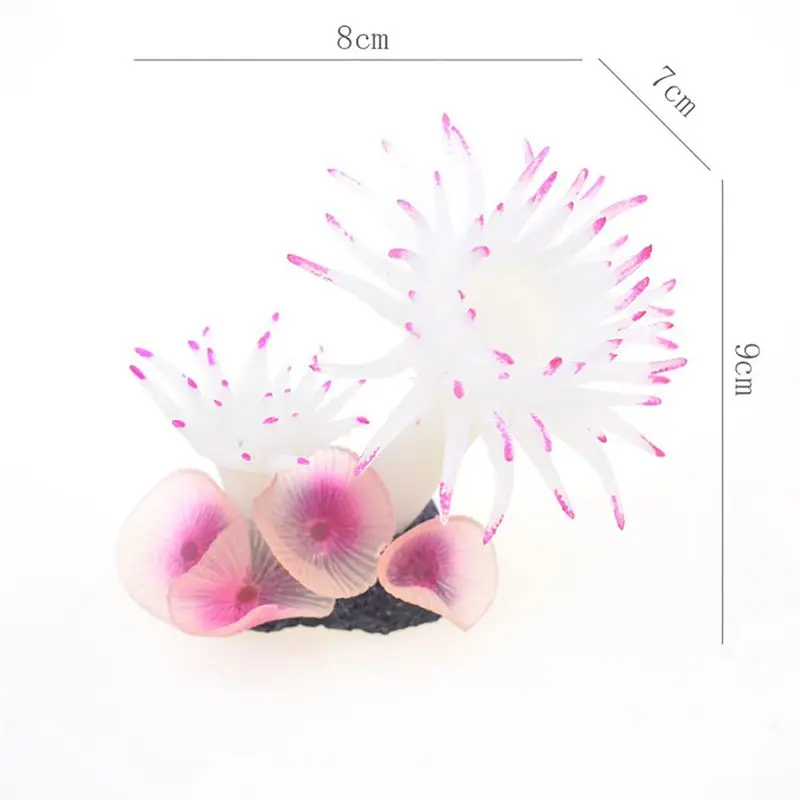 Искусственный коралловый анемон, украшение для растений, аквариумный аквариум для рыб, бутик, бетонная основа, имитация растений, украшения