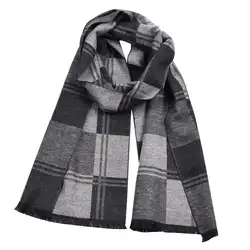 YILIAN бренд клетчатый мужской шарф Высокое качество Бизнес Шерсть мягкие теплые зимние длинные шарфы с основой