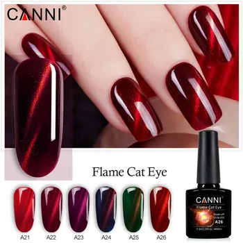 

CANNI NEW 5D Cat Eye Nail gel polish 7.3ml Magnetic Soak Off UV Gel Lacquer Red Color Gel Varnish