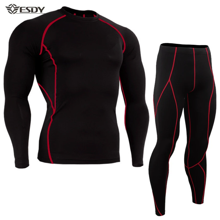 

Men Compression Gym Running Sets Sports Fitness Jogging Sets Breathable Quick Dry High Elasticity Workout Training Running Sets