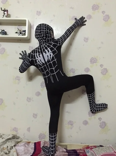 Фантазия Высокое качество лайкра спандекс удивительный Zentai Человек паук костюм