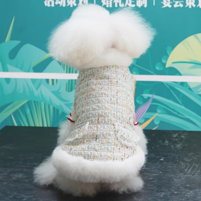 Трехцветная теплая зимняя куртка для собаки одежда для щенков Vestidos жилет пальто для кошек, домашних животных, собак Куртки для чихуахуа клетчатая парка