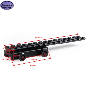 

Y0032 14 Slots Tactical Long Riser Mount 12MM Low Profile 20mm Dovetail To Picatinny Weaver Scope Rail Extend Rack Base Adapter