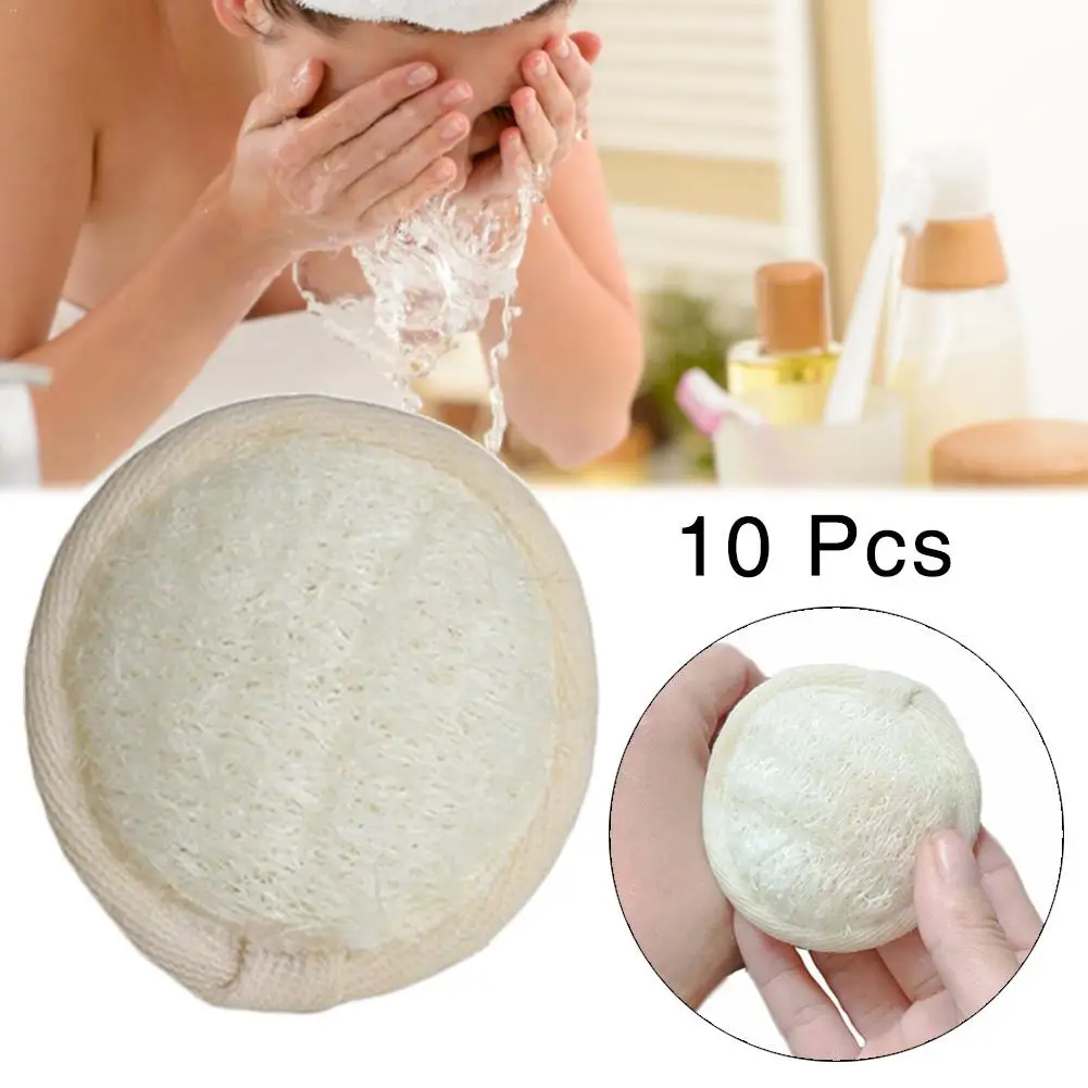 

10Pcs Natural Loofah Luffa Sponge Face Body Bath Shower Spa Exfoliator Scrubber Pad Skin Care Loofah Face Pads