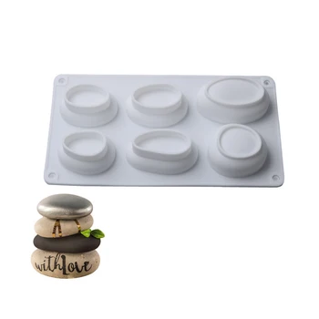 

Cobblestone Silicone Soap Mold 3D Handmade Scent Soap Molds silica gel Oval Aroma stone moulds Event Party Chocolate Mold