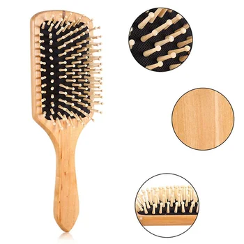 

Wood Women Hair Scalp Massage Comb Wet Curly Detangle Hair Brush for Travel Salon Hairdressing Styling Tools