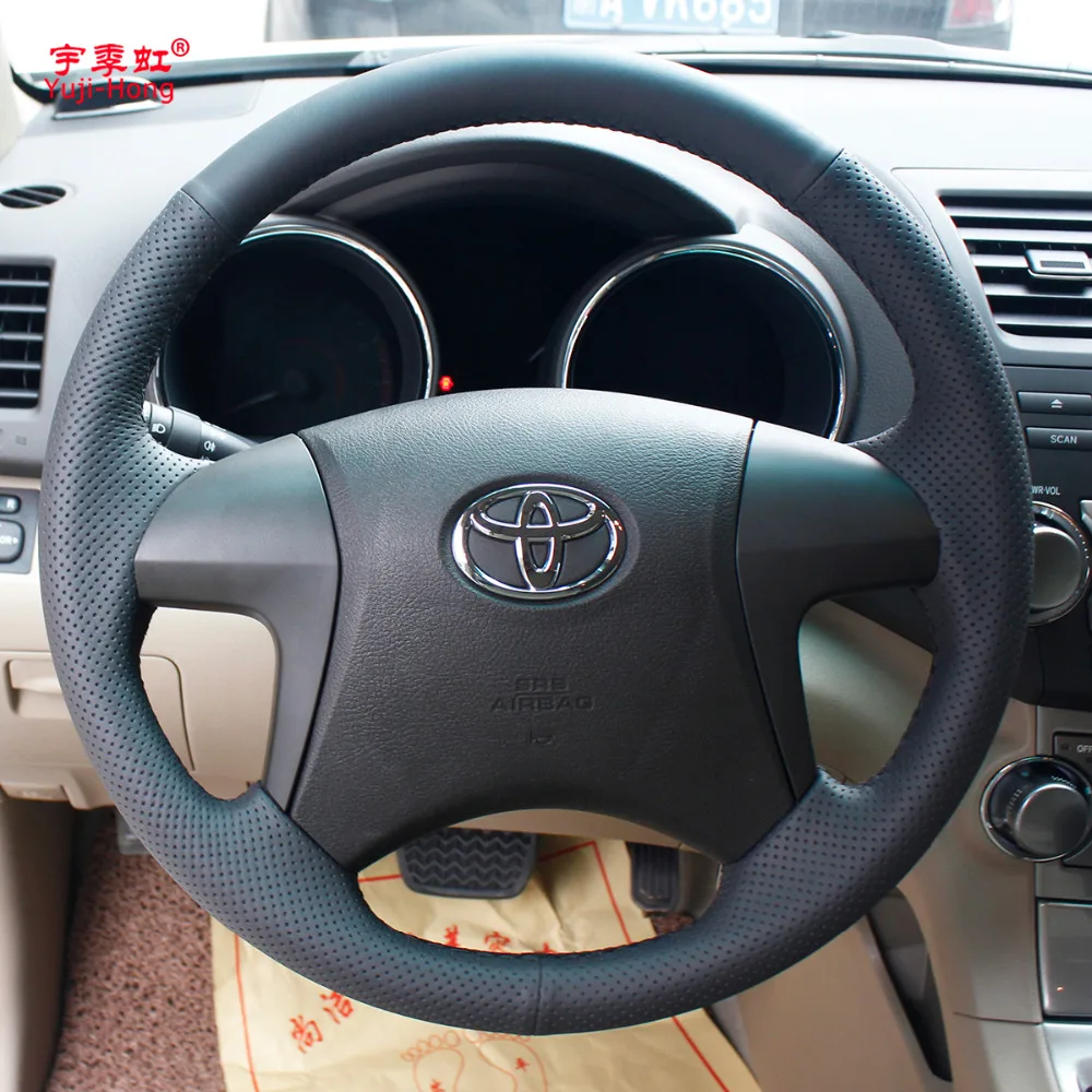 Чехлы на руль автомобиля для Toyota Highlander 2009 2013 Camry 2011 Fortuner 2015 чехол из искусственной