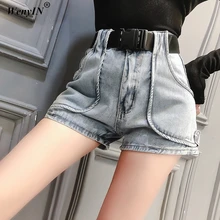 WENYIN джинсы, летняя мода, уличная одежда, высокая талия, пояс, шорты, джинсы для женщин, джинсовые штаны, vaqueros mujer spodnie damskie