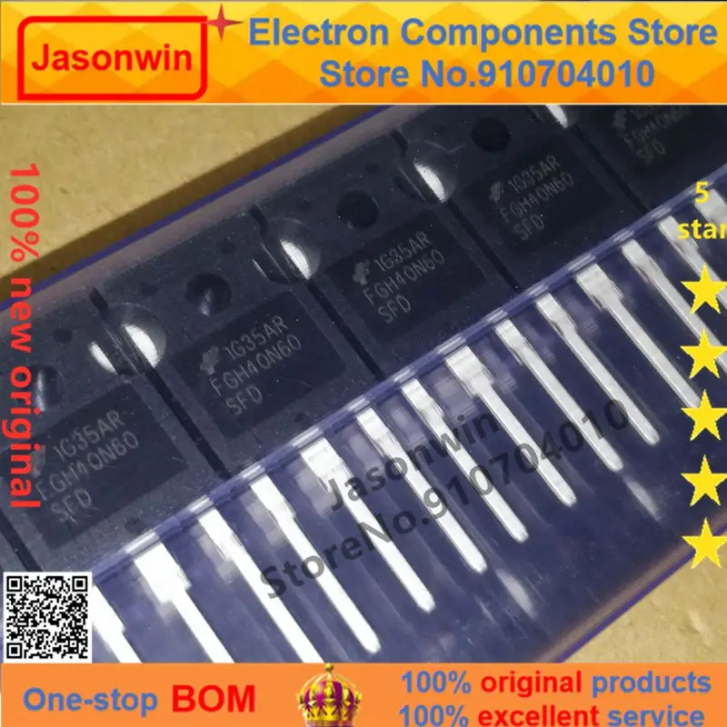 100% nuevo 50 unids/lote original MOSFET IGBT FGH40N60SFD 40A600V FGH40N60 TO-247 Transistor | Электронные компоненты и