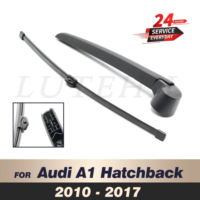 Wiper 14" Rear Wiper Blade & Arm Set Kit For Audi A1 Hatchback 20102017 2011 2012 2013 2014