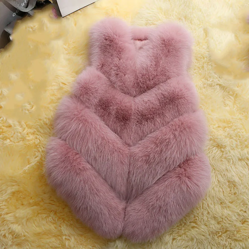 pink Новинка, модное пальто из искусственного меха, повседневное зимнее пальто, женское приталенное пальто, меховой жилет, женская меховая куртка, меховой жилет для женщин, теплая одежда - Цвет: pink
