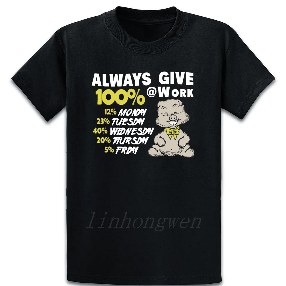 Футболка с надписью Joke Give 100 At Work базовая однотонная хлопковая летняя забавная