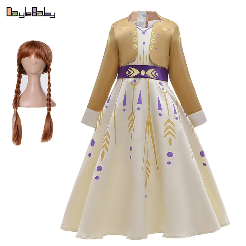 

New Frozen2 Snow Queen Anna Elsa Dress Christmas Party Elegant Bow Long Sleeves Clothes Princess Crystal Elsa Costume for Girls