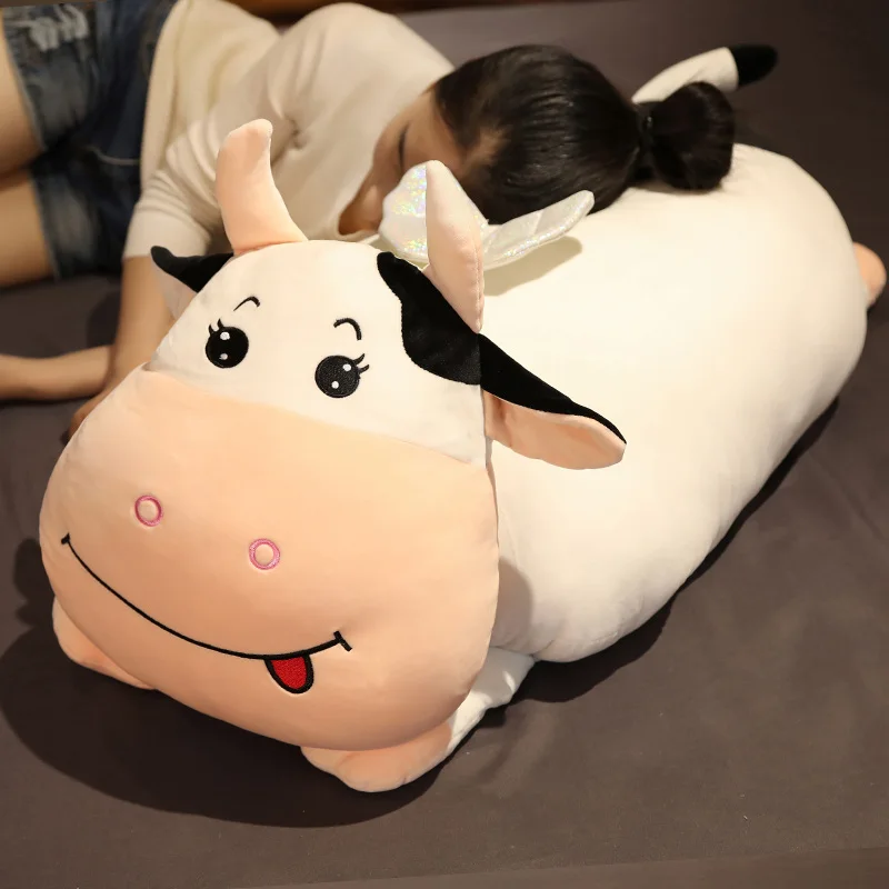 

Hot Giant Lovely Animal Cartoon Cows Stuffed Plush Toy Super Comfortable Soft Cattle Children Birthday Present Christmas Gift
