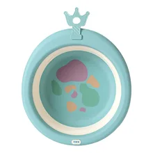Folding Baby Washbasin Portable Children's Washbasin Baby Silicone Thickening Foldable Washbasin Outdoor Cartoon PP Foot Washing