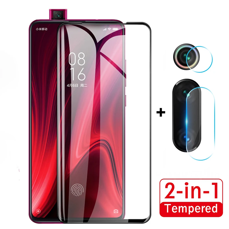 

2in1 Tempered Glass For Xiaomi Mi9T 9 t 9t Pro Mi 9t Front Screen Protector For Redmi K20 Pro K20 Camera Lens Anti-scratch Glass