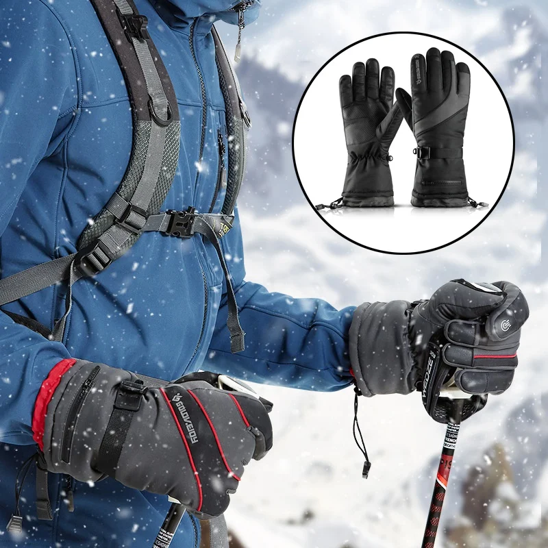 Мужские лыжные перчатки для сноуборда снегоходы мотоциклетные зимние перчатки теплые флисовые снегоходные перчатки для верховой езды