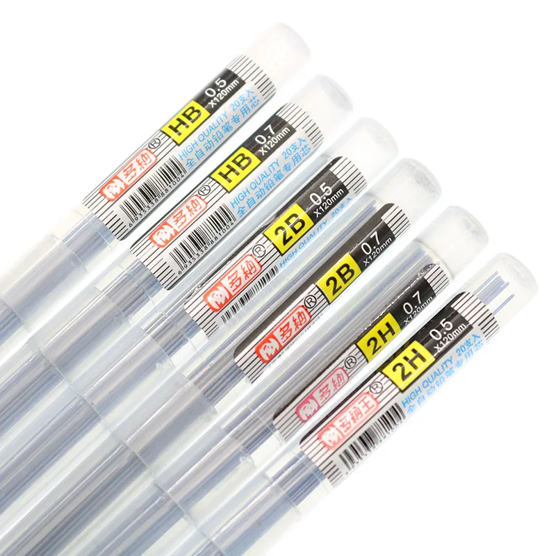 High Quality Lead Replacement Core 2B / HB / 2H Lead Spare Test 0.5mm / 0.7mm Pressing Pencil Writing Size 110mm 5