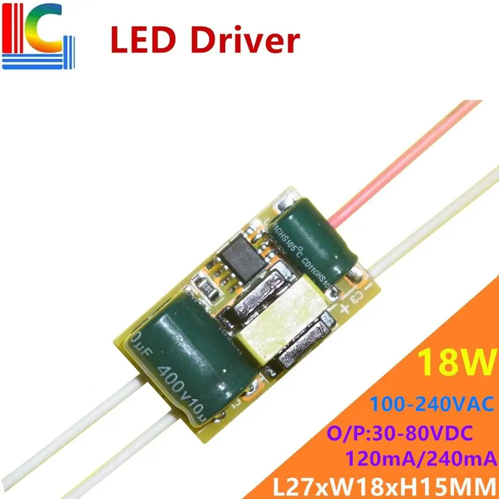 

3W 5W 7W 9W 12W 15W 18W LED Chips Driver 120mA 150mA 180mA 200mA 220mA 240mA Power Supply 90-265V LEd lamps lighting transformer