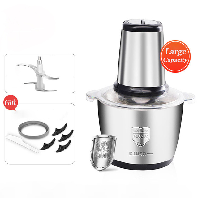 Electric Meat Grinder 2 Speeds 300W Meat Vegetable Chopper Cutter Stainless Steel Mincer Processor Kitchen Appliances 220V