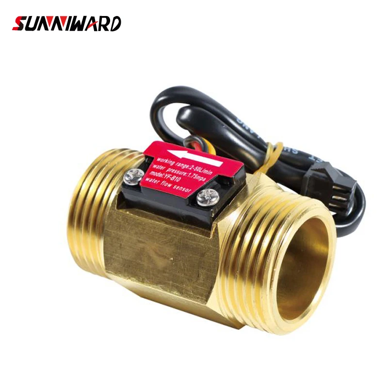 Water Flow sensor Hall Sensor Switch Flow Meter DN25 brass water meter Industrial turbine flowmeter 1 Inch water flow sensor