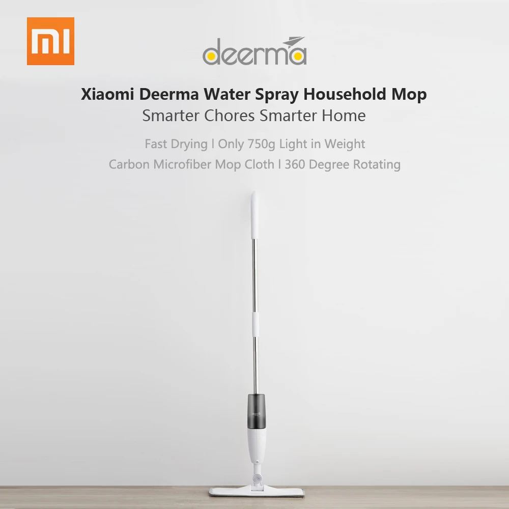 Deerma TB500 Spray Mop 360 Xiaomi Eco-System Floors with Polish Water Mop with Carbon Fiber Dust Collector Excellent in Home Cleaning