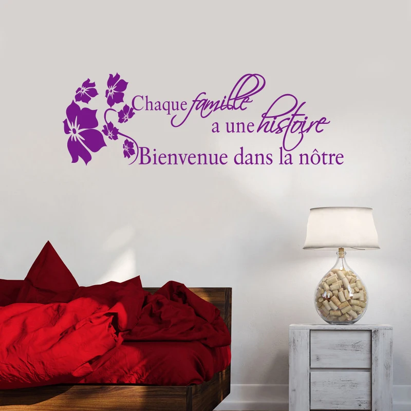 French Quote Quotes Histoire De Famille Vinyl Wall Sticker Applique Art Mural Living Room Home Decoration House Decoration 1056 Wall Stickers Aliexpress