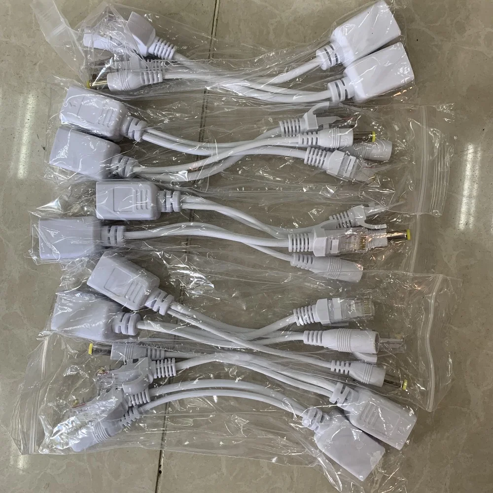 ESCAM 10 шт(5 пар), разделитель POE коммутатор питания через Ethernet POE адаптер для кабеля экранированная лента 5V 12V 24V 48V Питание кабель 5,5*2,1 мм