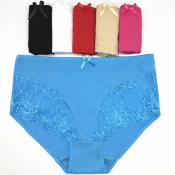 

1-10 pcs/lot Wholesale Women's Clothing High-Rise Solid Color Women Plus Size 2XL 3XL 4XL Cotton Briefs Panties 89187