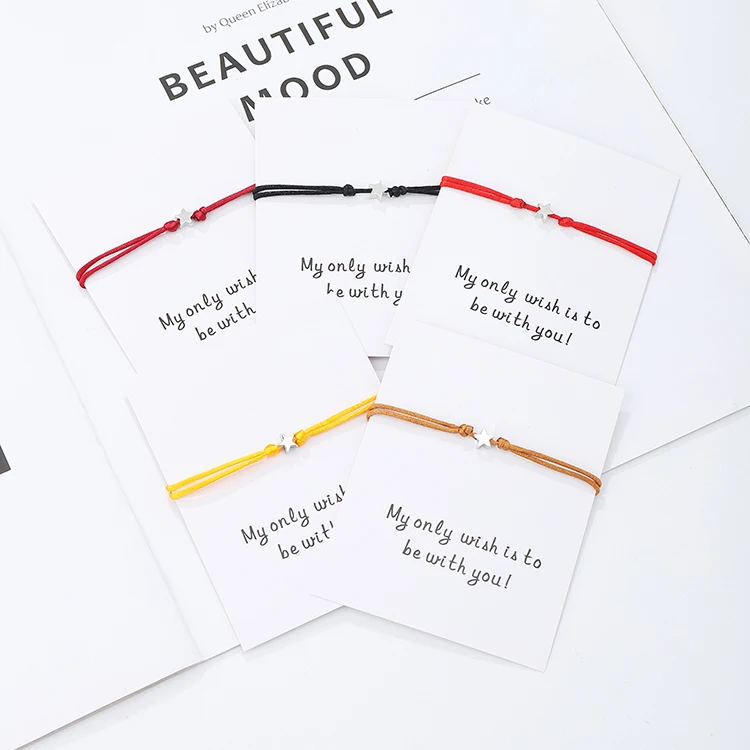 G. YCX, ручная работа, черный, красный цвет, веревка, серебряная звезда, Парные браслеты, регулируемые, открытки желаний, браслеты для женщин, мужчин, дружба, семейные подарки