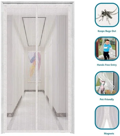 Mosquitera magnética para puerta, cortinas para bichos, cierre automático, para verano, 2020