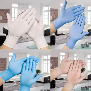 

Nitrile Gloves 100pcs Food Grade Waterproof Allergy Free Disposable Work Gloves Latex Gloves Universal For Left and Right Hand