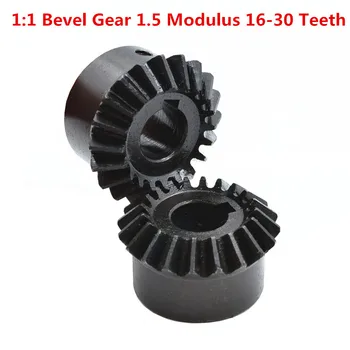 

2PCS 1:1 Bevel Gear 1.5 Modulus 16 20 25 30 Teeth With Inner Hole 90 Degree Drive Commutation Steel Gears Screw Hole M5