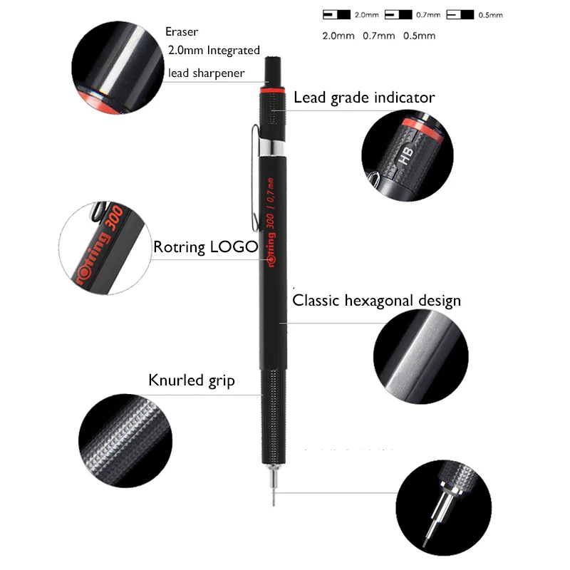 Rotring Mechanical Pencil Rapid, 0.7mm Lead. For Architect Art Writing  Drafting,drawing, Engineering, Sketching, White - Mechanical Pencils -  AliExpress