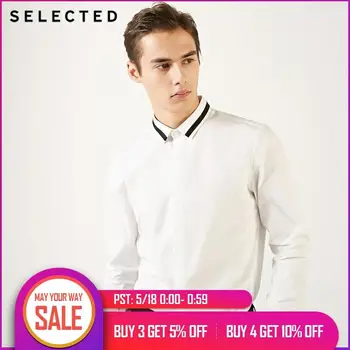 

SELECTED Men's 100% Cotton Slim Fit Braids Long-sleeved Shirt S|419105570
