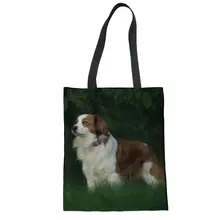 3D милое животное рисунок узор холст Сумка-тоут сумка на плечо сумка-шоппер топ для девочек-подростков-чехол с ручками женские плечевой рюкзак