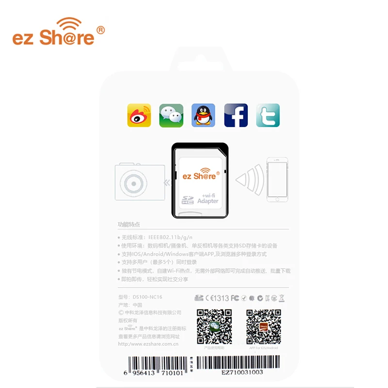 Ezshare беспроводной wifi адаптер sandisk Ultra 16 ГБ 32 класс 10 microsd Беспроводная TF карта Micro SD