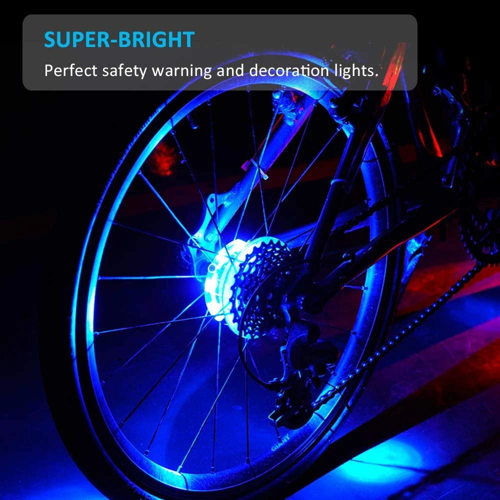 LED Vélo Roue Lumières Ultra Lumineux Étanche Vélo Rayons Lumières Vélo  Décoration Sécurité Avertissement Pneu Bande Lumière pour Enfants Adultes  Nuit Équitation Vert Batterie Modèles