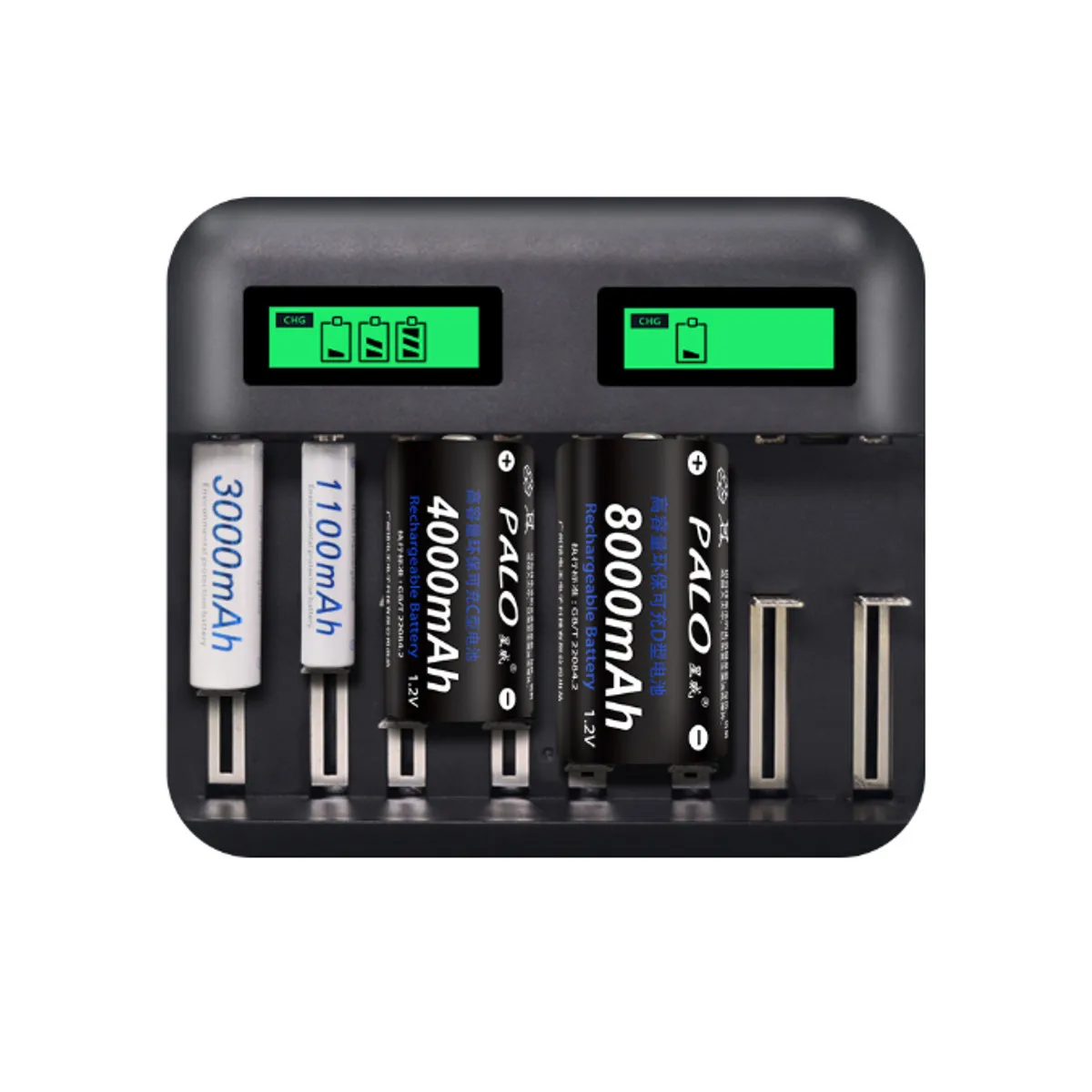 8 слотов ЖК-дисплей USB смарт-зарядное устройство для AA AAA SC C D размер перезаряжаемая батарея 1,2 в Ni-MH Ni-CD быстрое зарядное устройство