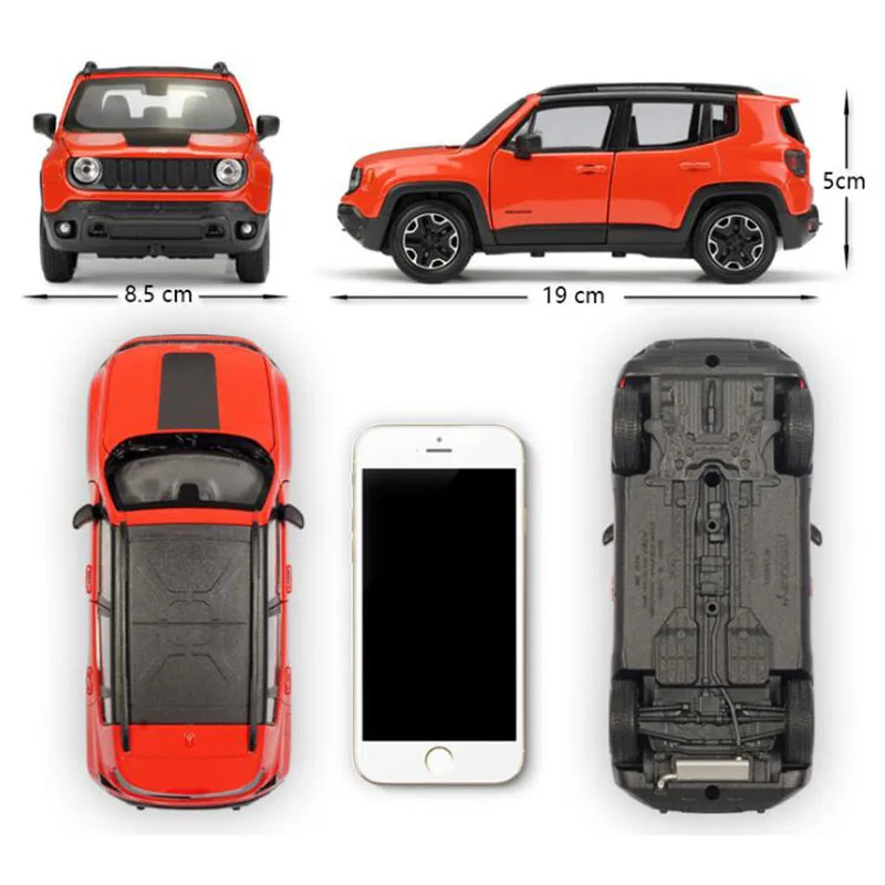 1:24 Масштаб джип Ренегат Trailhawk городской внедорожник джип беговые машины литая модель автомобиля игрушка F детские подарки коллекции