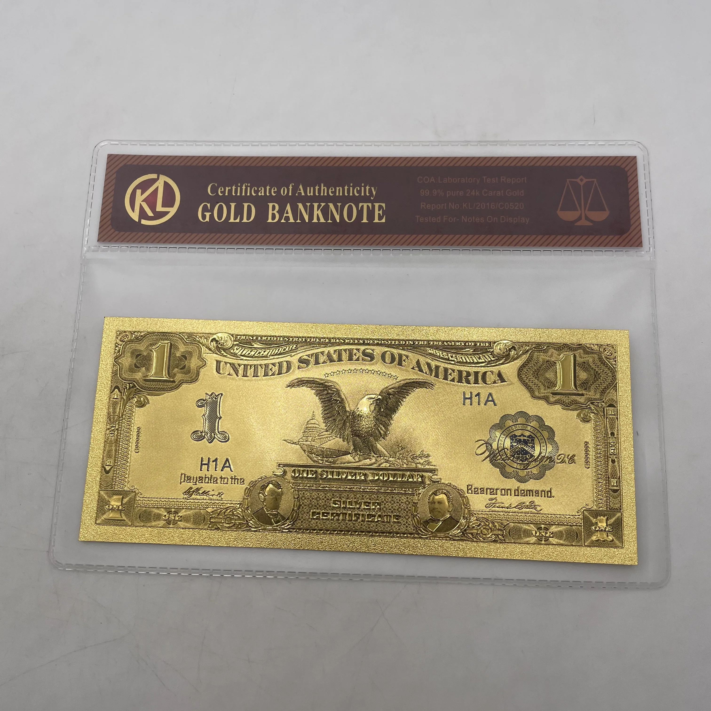 1pc Antique Imitation 1899 Year Black Eagle 1 US Dollar Bill Colored 24k Gold Banknote for patriotism souvenir collection | Дом и сад