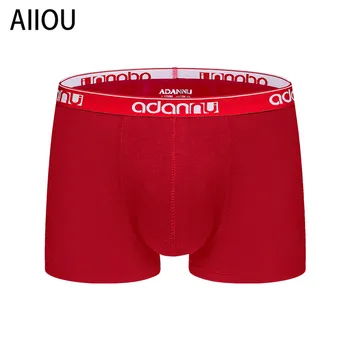 

AIIOU Mens Breathable Boxer Underwear Men Cotton Underpants Comfortable Solid Male Panties Boxer Shorts Gay Cuecas High Quality