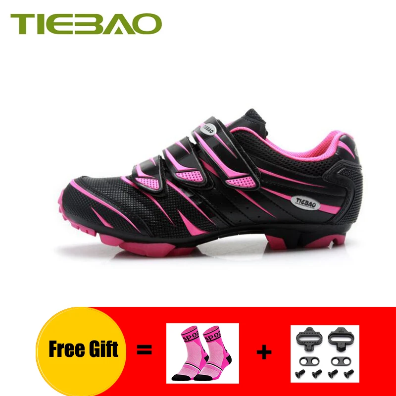 Tiebao, Женская велосипедная обувь, sapatilha ciclismo, mtb, SPD, педали, кроссовки, дышащие, самофиксирующиеся, для езды на велосипеде, женские, mtb обувь - Цвет: Cleats for 816A P