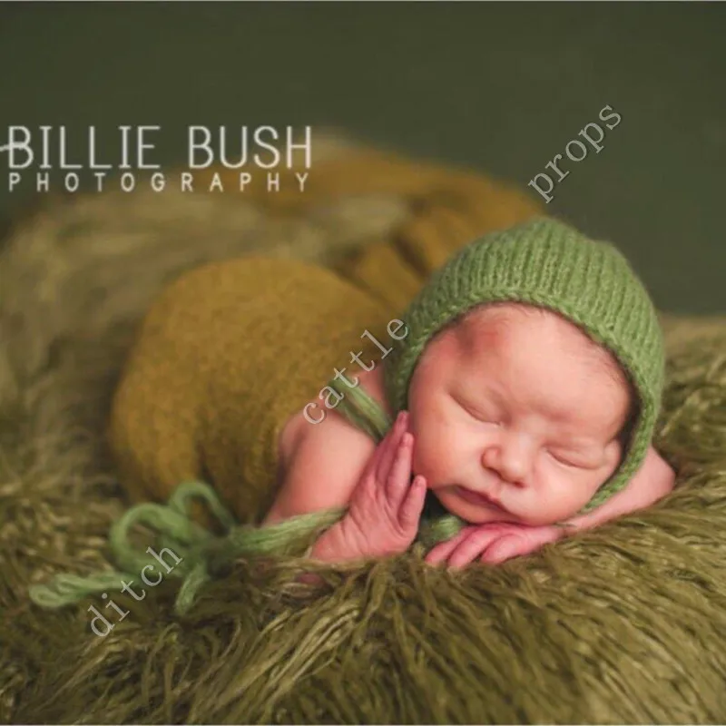 Handcraft Baby hand Knit Mohair Bonnet ,Baby Photography Props. Photography prop.on Baby Shower Gift 4